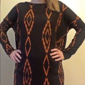Aztec Print brown fall Boutique Top